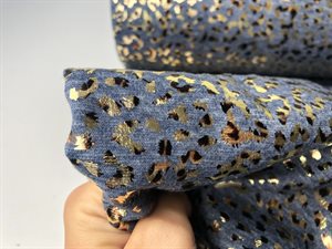Isoli - guld leo foil på denim meleret bund